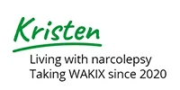 Kristen, a real person with narcolepsy taking WAKIX, in a kitchen preparing food