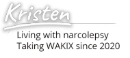 Kristen, a real person with narcolepsy taking WAKIX, outdoors